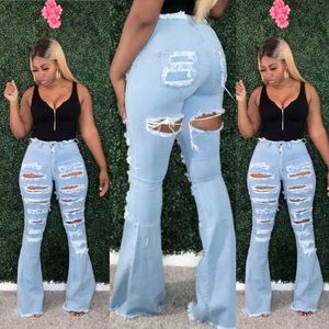 Rip Em Up Flare Jeans